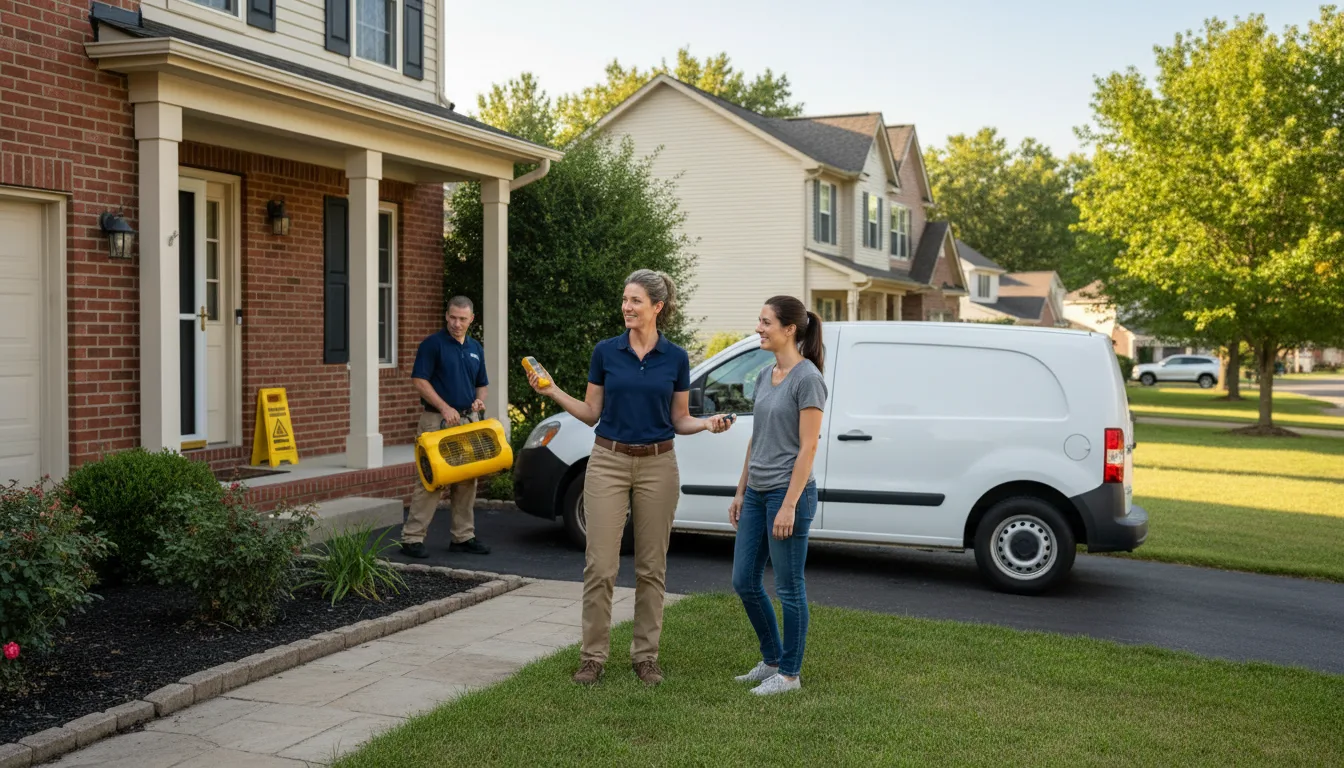 Residential water damage restoration in Kell, IL
